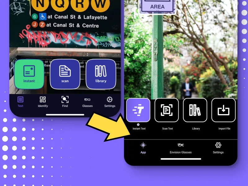 An image showing the new user interface on the Envision app.